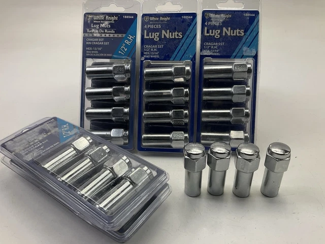 24 Chrome Mag Wheel Lug Nuts – 12x1.25 Thread – .75 Inch Shank – For Cragar SST & Standard Washers