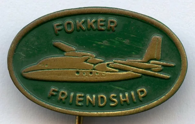 Aircraft Fokker Friendship Pin Badge Nice Grade !!!
