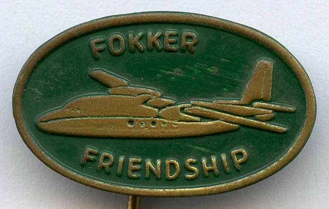 Aircraft Fokker Friendship Pin Badge Nice Grade !!!