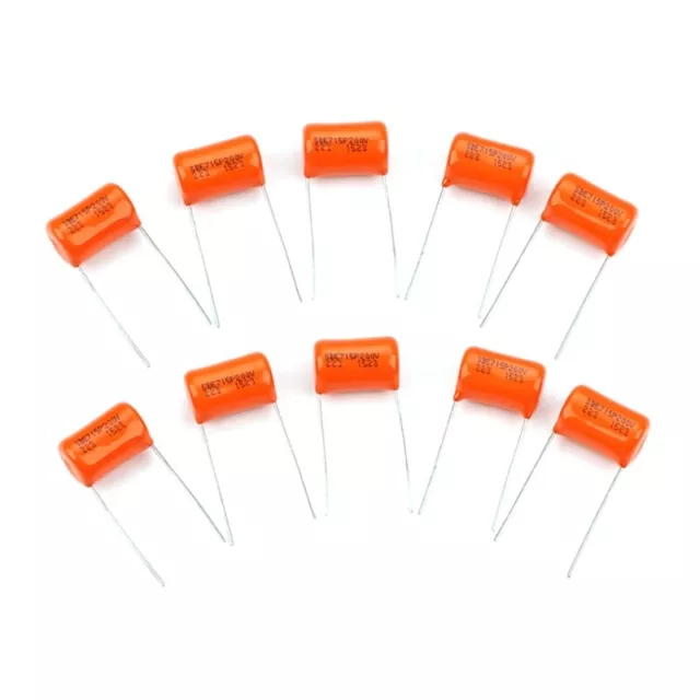 10Pcs Orange Tone Caps Electric Guitar Capacitors Accessories 200v 715P .022uf
