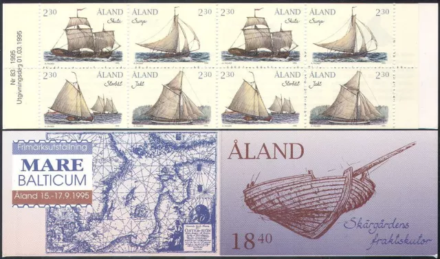 Aland 1995 Cargo Sailing Ships/Boats/Nautical/Sail/Transport 8v bklt (n41572)