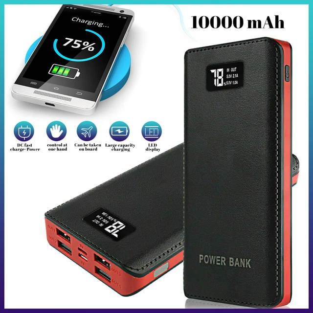 4USB Power Bank 10000mah Portable External Battery Backup Charger Fast Charging