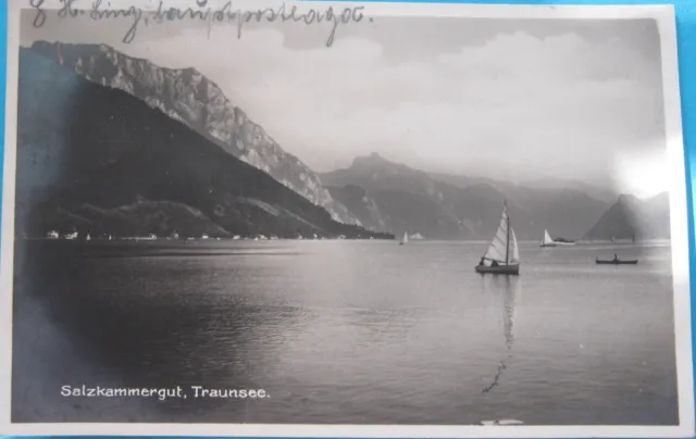AK  TRAUNSEE 3.9. 1930 Österreich-Salzkammergut gelaufen Gmunden-Regensburg Boot