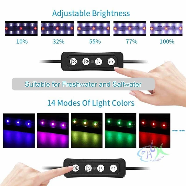 USB Mini LED Aquarium Light Bracket Clip On Fish Tank Lighting Fresh & Saltwater 2