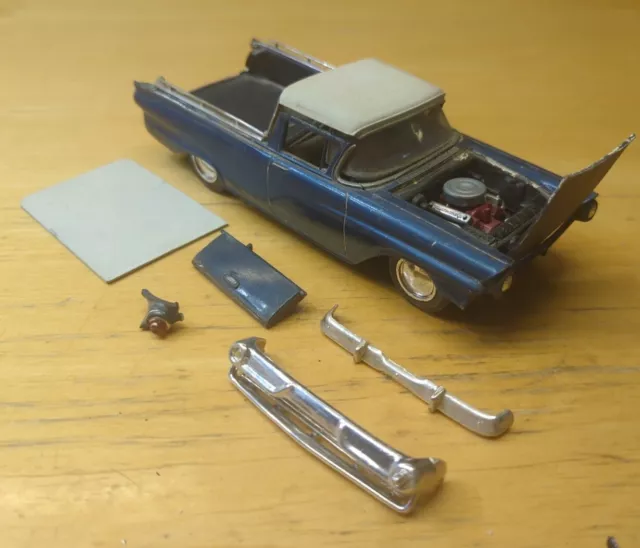 Vintage Revell '57 Ford Ranchero 1:25 Scale Model Car Built •Original• Junkyard