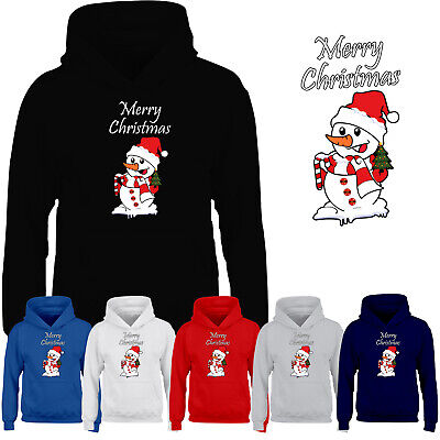 Christmas Snowman Boys Hoodie Xmas Funny Santa Novelty Girls Kids Gift Hoody