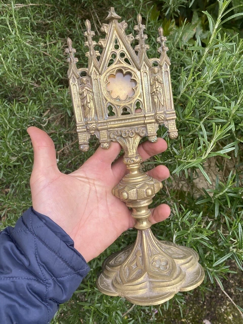 Display/Stand & Reliquary Ostensorium Gothic Revival & Bronze & XIX ° # Century