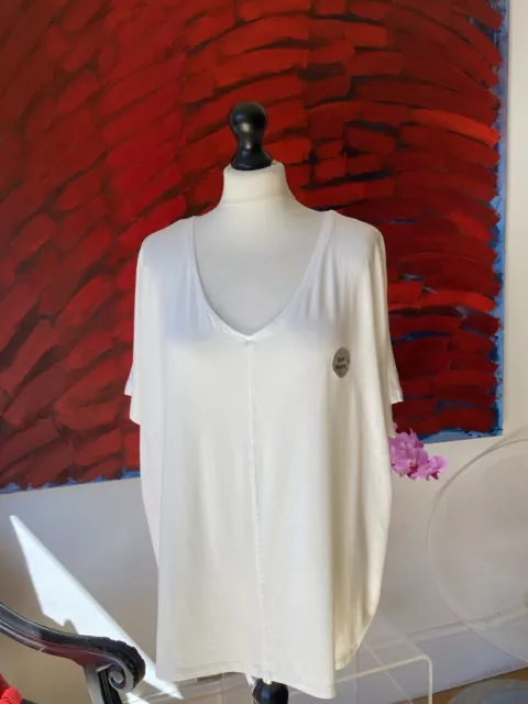 T-shirt TU super morbida donna top taglia 18 crema avorio nuova con etichette