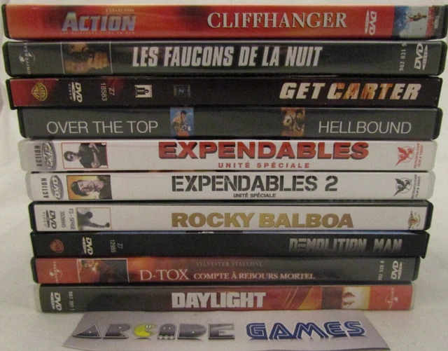 Lot 10 Dvd Sylvester Stallone Expendables Over The Top Rocky Daylight Get Carter