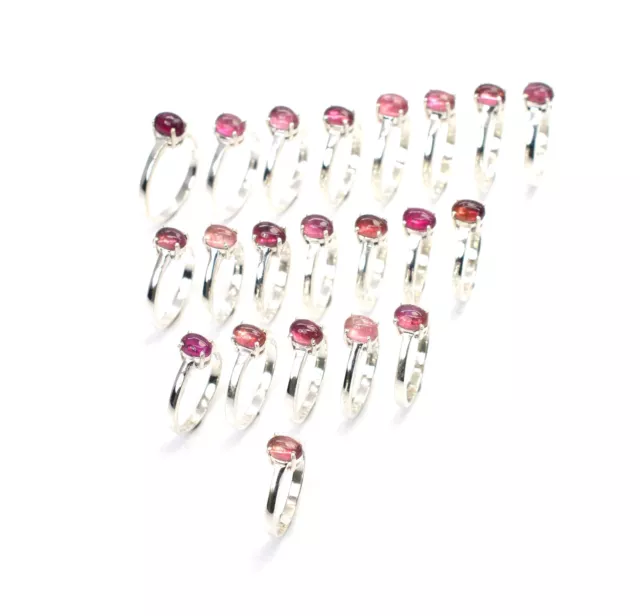 WHOLESALE 21PC 925 SOLID STERLING SILVER PINK TOURMALINE RING LOT m936