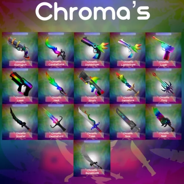 ROBLOX MURDER MYSTERY 2 MM2 Chroma Godly Knives & Guns Fast Shipping!  $13.99 - PicClick