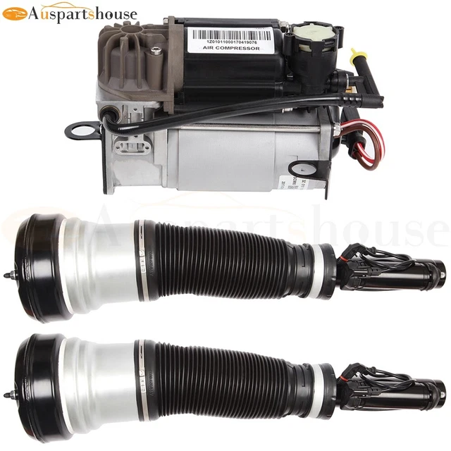 Front Air Suspension Shocks For Mercedes-Benz S350 S500 S600 W/ Compressor Pump
