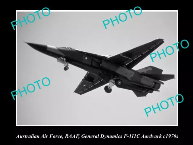 HISTORIC AVIATION PHOTO OF RAAF AUSTRALIAN AIR FORCE F-111 FIGHTER JET c1970s