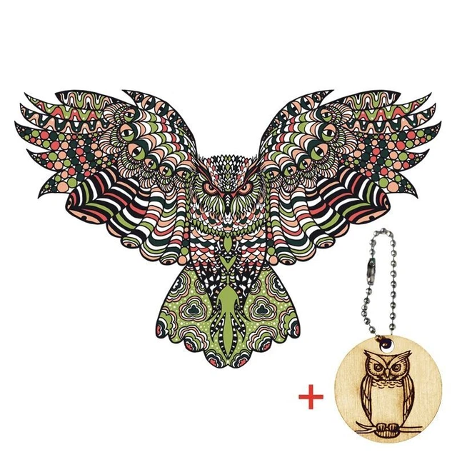 Wooden Jigsaw Puzzles Games Owl Animals Shape Educational Interactive Gifts Toy