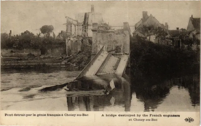 CPA Militaire, Pont detruit par le genie francais a Choisy au Bac (277708)
