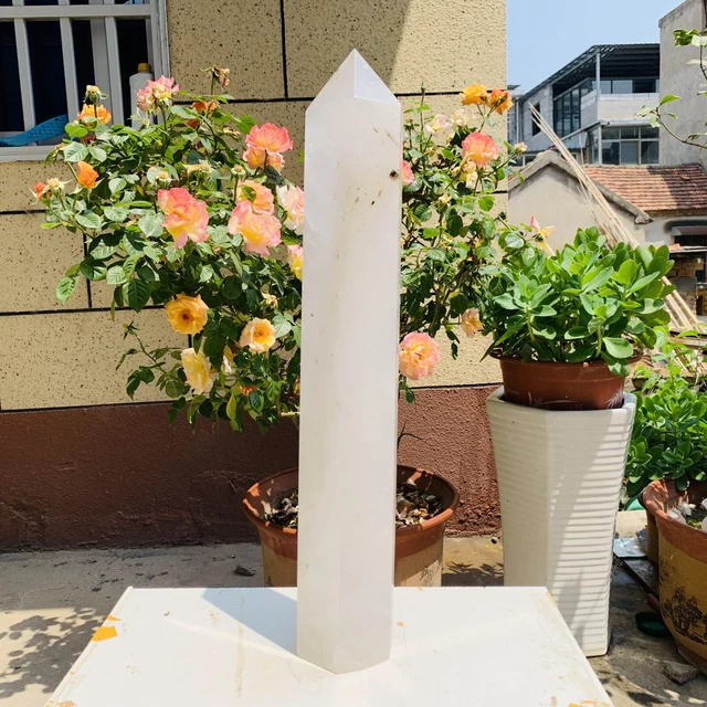 8.9LB Natural Clear Quartz Obelisk Quartz Cystal Point Wand Tower