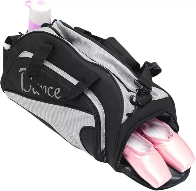 kilofly Ballet Dance Sports Gym Duffel Bag Travel Carry On + Handy Silver 2