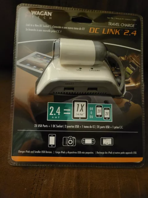 WAGAN tech dc link 2.4 USB travel charge New