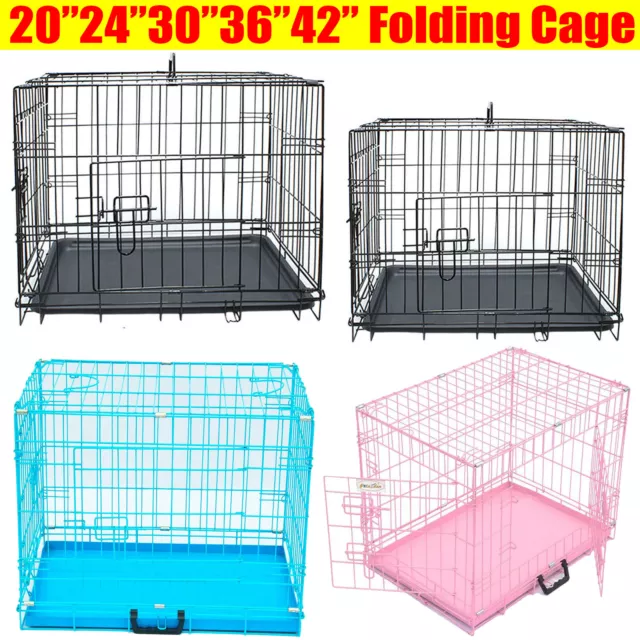 Dog Cage Metal Training Puppy Crate Pet Carrier Small Medium Large 24" 30" 36"