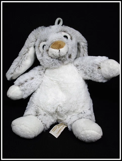 Doudou Peluche Lapin Rodadou Roda Gris Blanc Beige - Env. 23 Cm
