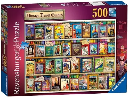 Ravensburger - Puzzle 500 Vintage Travel Guides - Ravensburger  - (Spielwaren /