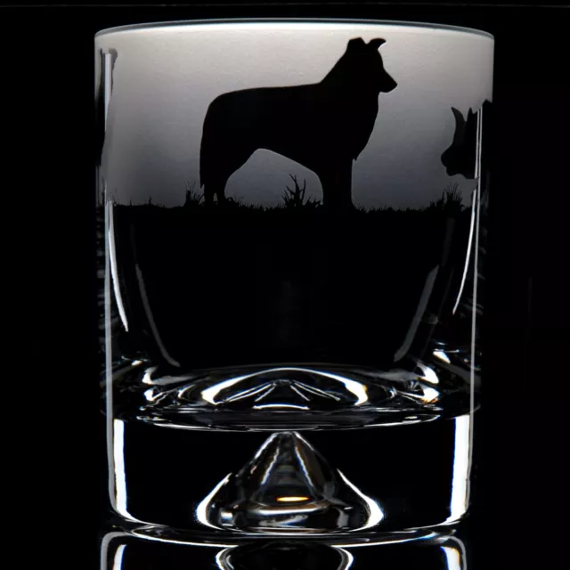 Border Collie | Dog Whisky Tumbler Glass | Engraved | Gift - Present