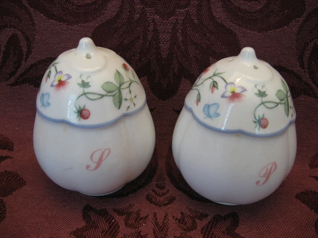 Villeroy & Boch Mariposa China Salt & Pepper Shaker Set - Excellent! Villeroy & Boch Mariposa China Salt & Pepper Shaker Set - Excellent!
