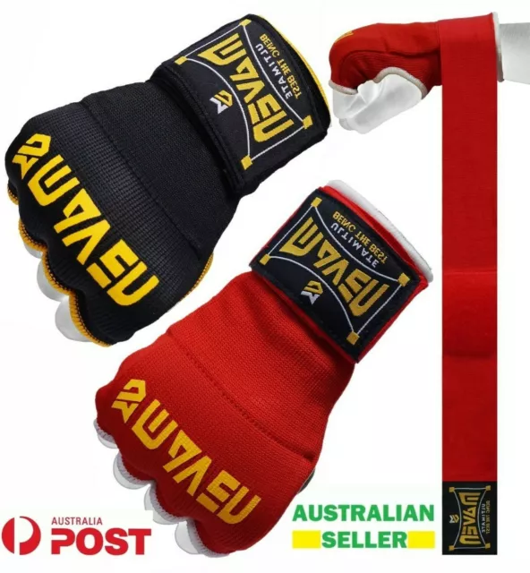 Hand Wraps Gel Inner Gloves Punching Wrist MMA straps boxing quick Bandages Pair
