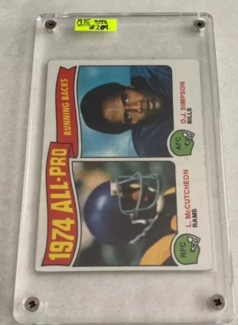 NFL O.J. SIMPSON  & L. McCUTCHEON 1975 Topps All Pro Football Trading CARD #209