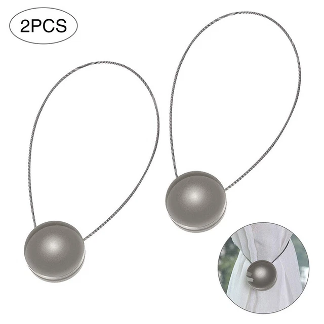 2x Strong Magnetic Curtain Tie Backs Ball Clips Buckle Curtain Tie Rope NewLI
