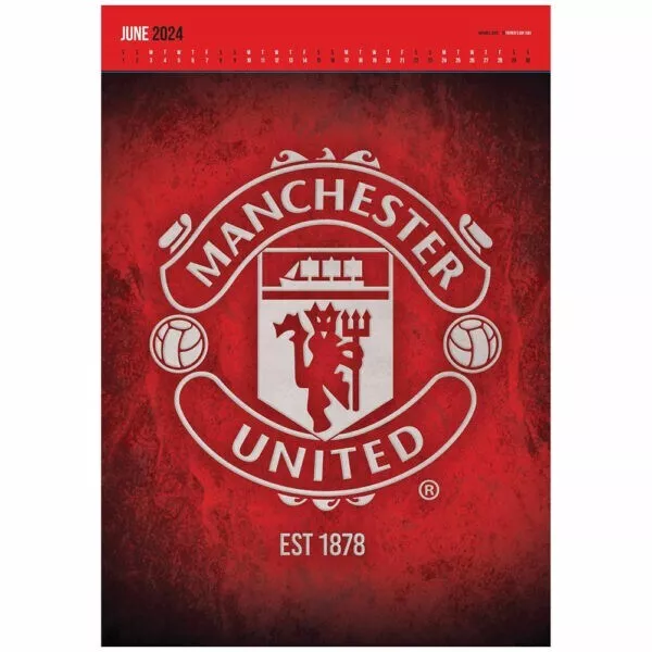 MANCHESTER UNITED FC Deluxe Calendar 2024 Official Merchandise 24.78
