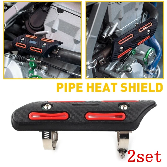 2X Red 4-Stroke Pipe Heat Shield Guard Cover For Yamaha YZ250F YZ450F WR250F