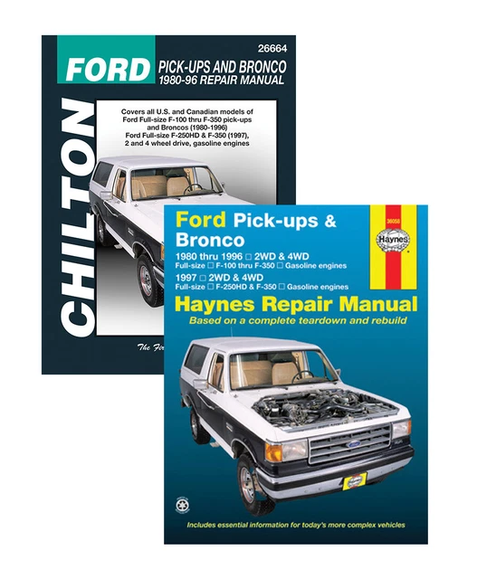 FORD PICKUPS F100 F150 F250 F350 Bronco Repair Shop Manuals Haynes