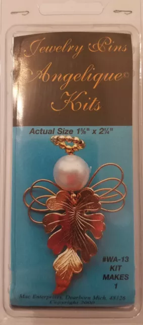 Angelique Kits Gold Metal Angel Leaf Pin Beaded Jewelry Crafts Mac Enterprises