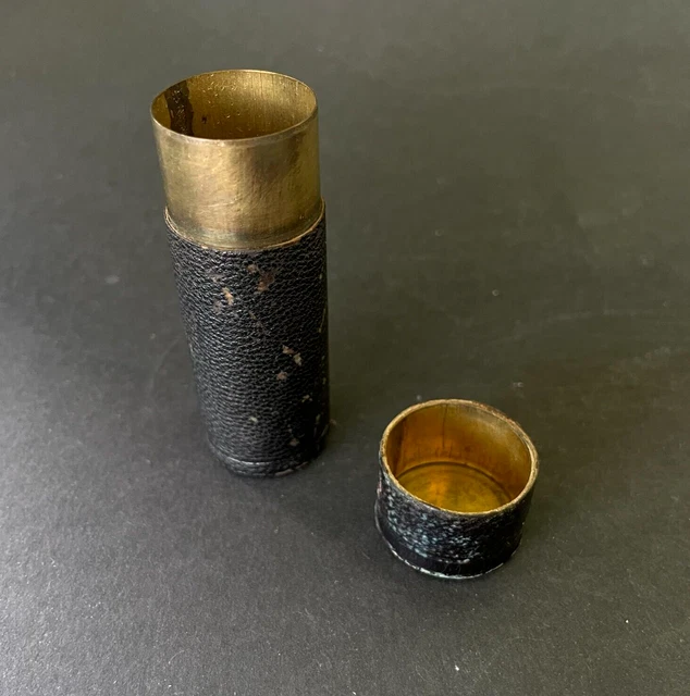 Boîte à Cartes Vintage Années 50 – Cuir Et Métal Doré, élégante