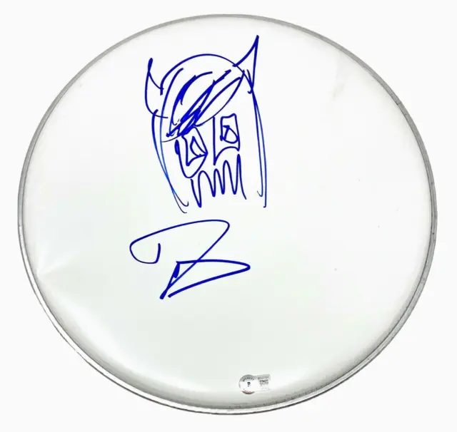 Dave Grohl Signed Autograph 14" Drumhead Hand Drawn Sketch Nirvana Beckett COA