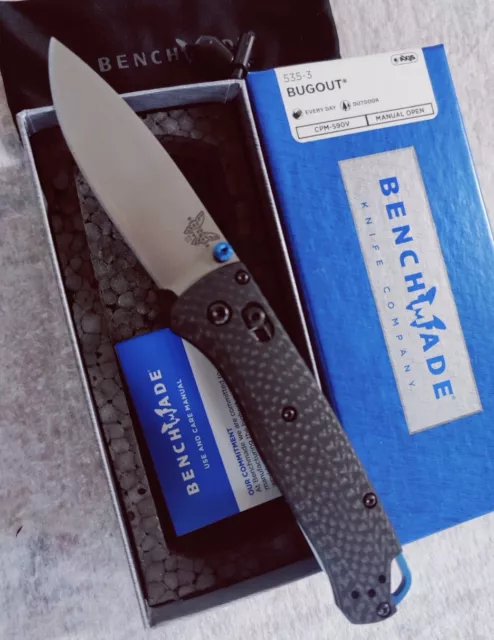 Benchmade 535-3 Bugout Axis Lock Knife Carbon Fiber Handle S90V new 2022 invntry