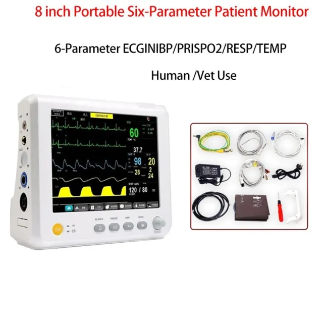 Vital Signs Monitor 8 inch screen human Use Portable Patient Monitor