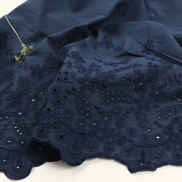 Embroidery Flowers Cotton Blend Eyelets Fabric DIY Crafts Costume Curtain Dress