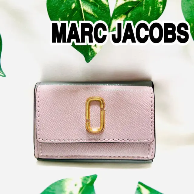 Marc Jacobs Trifold Wallet Snap Shot Mini Compact Gray