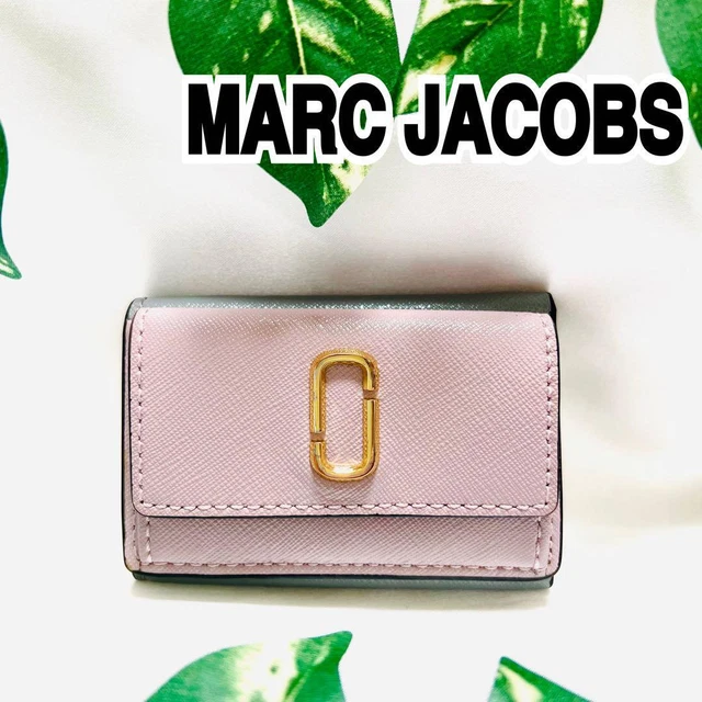 Marc Jacobs Trifold Wallet Snap Shot Mini Compact Gray