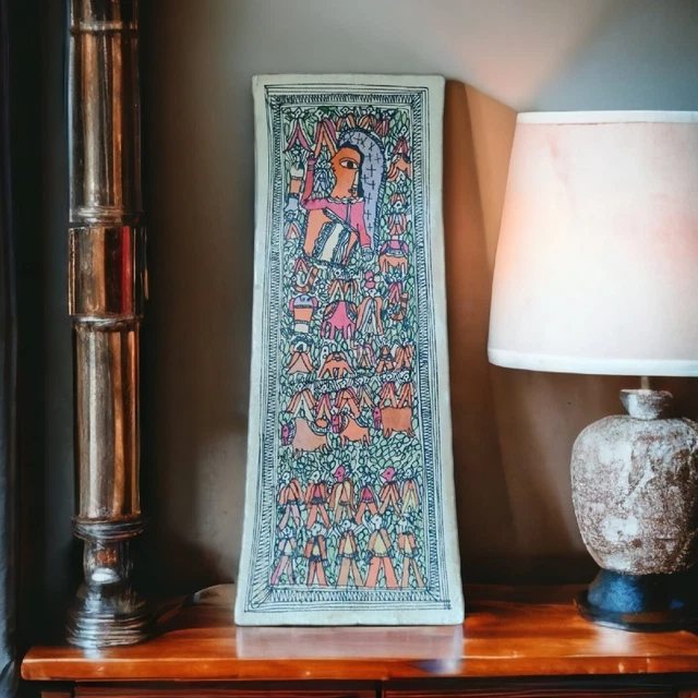Gond Malerei Trivial /  Gemälde auf Nepalpapier /  Kunst Indien Bild /Jagd