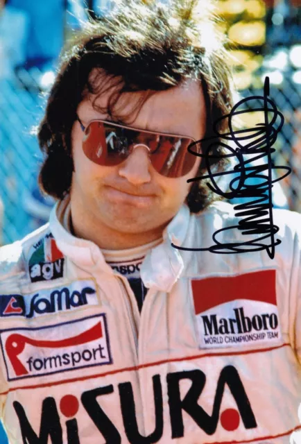 Bruno Giacomelli Hand Signed Alfa Romeo 12x8 Photo F1 Autograph