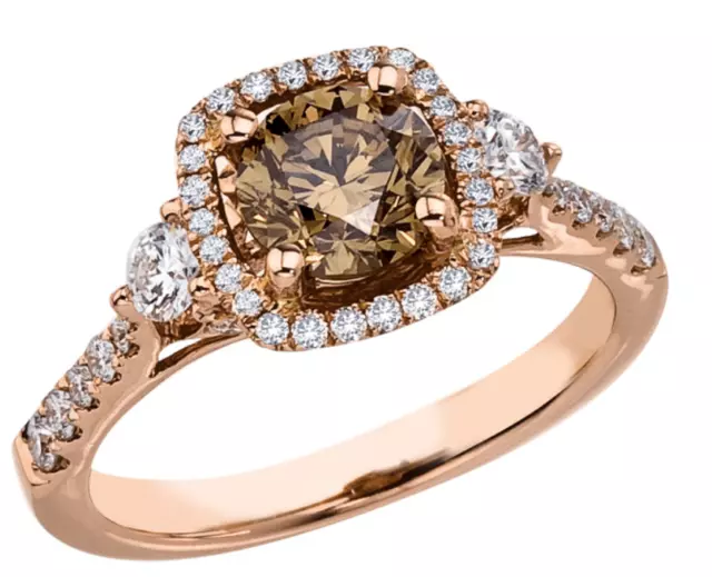 2CT PRINCESS LAB CREATED Chocolate Diamond 14K Rose Gold Plated