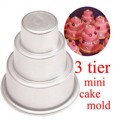 Hágalo usted mismo Mini cupcake de 3 niveles pudín pastel de chocolate molde sartén molde fiesta D-CJ