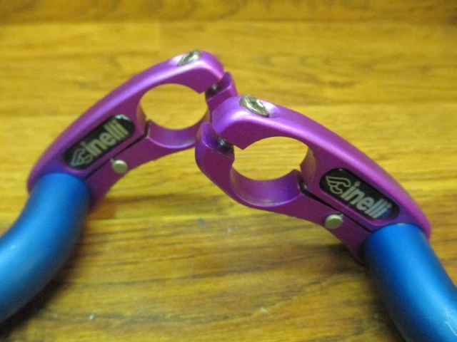 Vintage Cinelli  22.2 Handlebar Bar Ends Extensions - Blue Purple Anodized 2