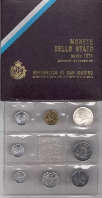 1974 Republic of San Marino 500 Lira Silver FDC Divisional Coins