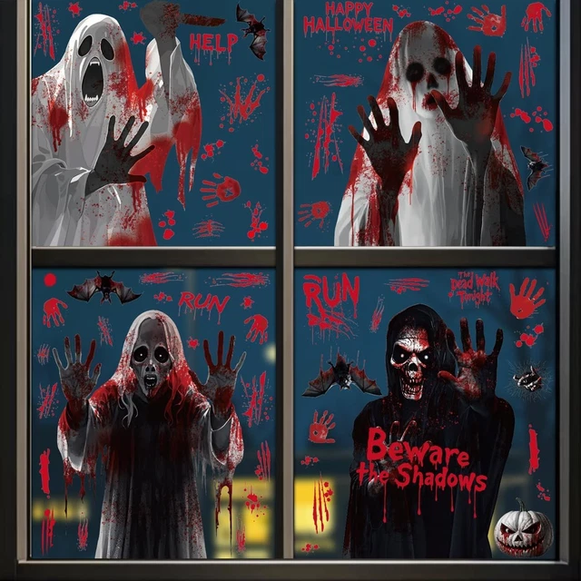 82 Adesivi Decorativi Per Halloween - 10 Fogli PVC Con Fantasmi, Streghe, Zombie, Per Finestre, Vetri, Feste, Facili Da Applicare E Rimuovere