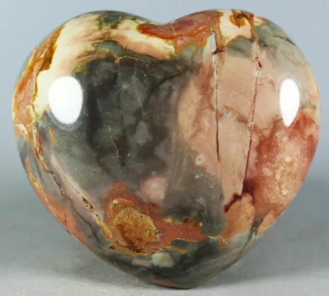 NATURAL POLISHED POLYCHROME JASPER HEART From Madagascar