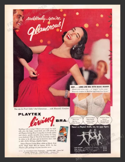 Playtex Living Girdles Bubbles 1950s Print Advertisement Ad 1956